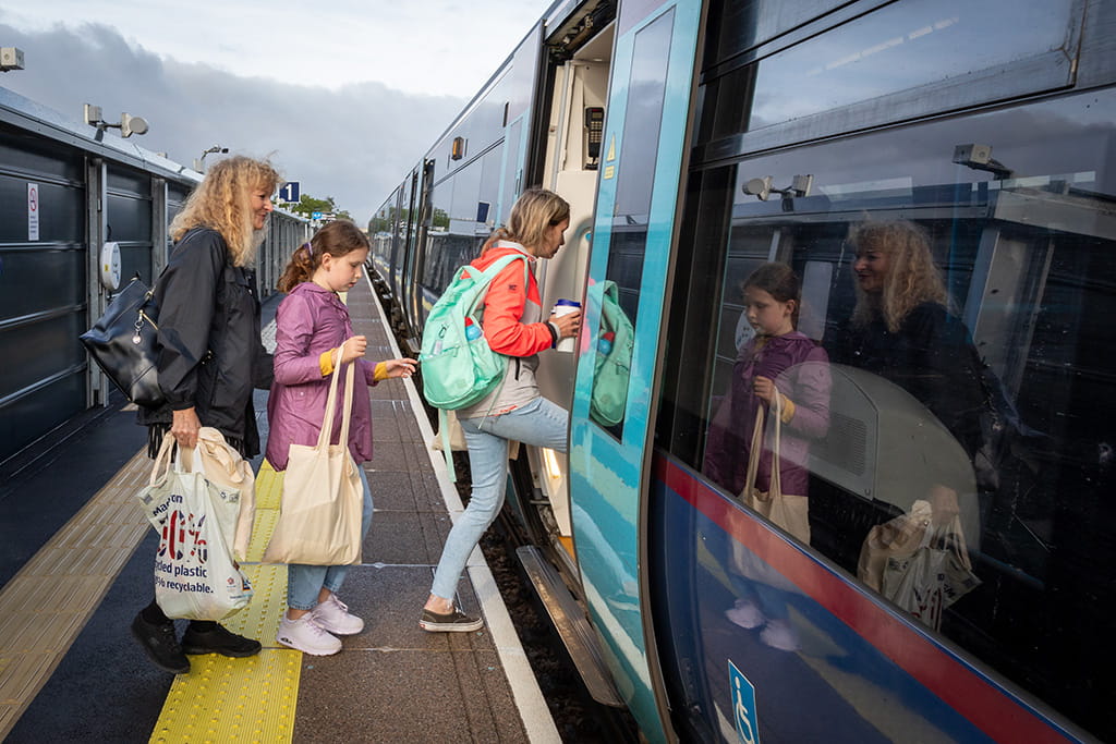 Customers boarding at our new station at Thanet Parkway