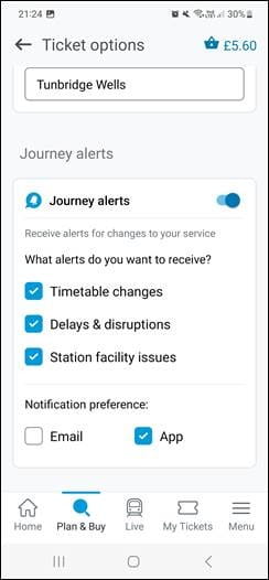 How to set up Journey Alerts in the app